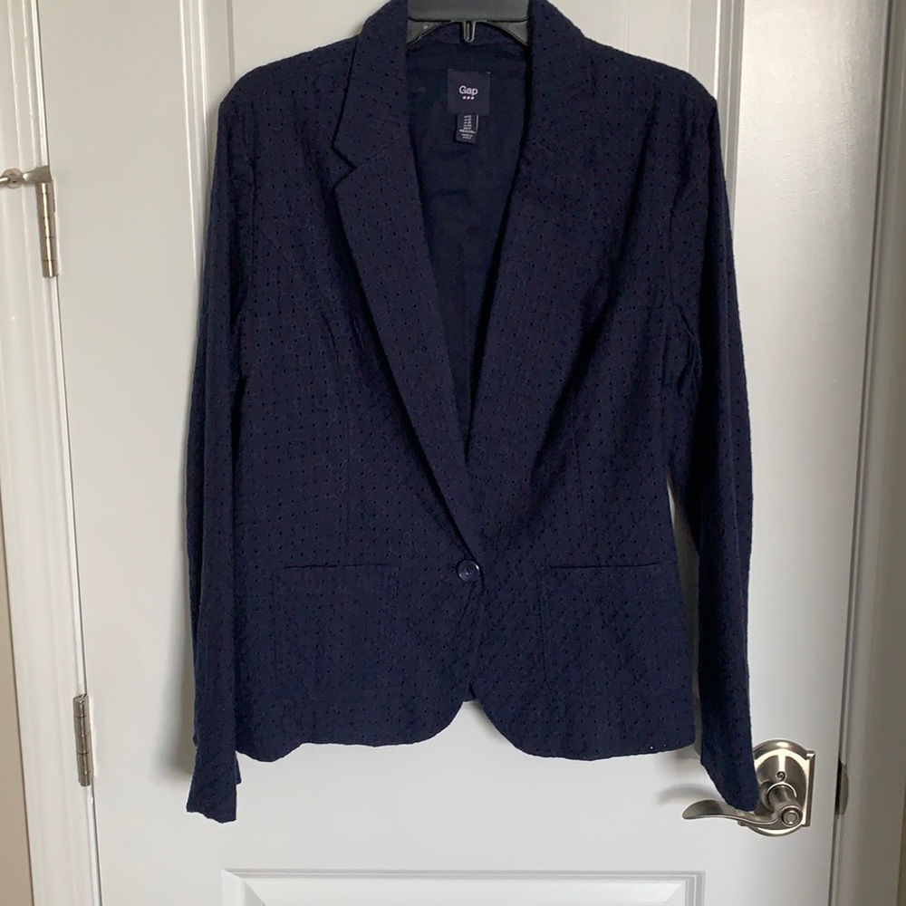 Navy Eyelet Jacket